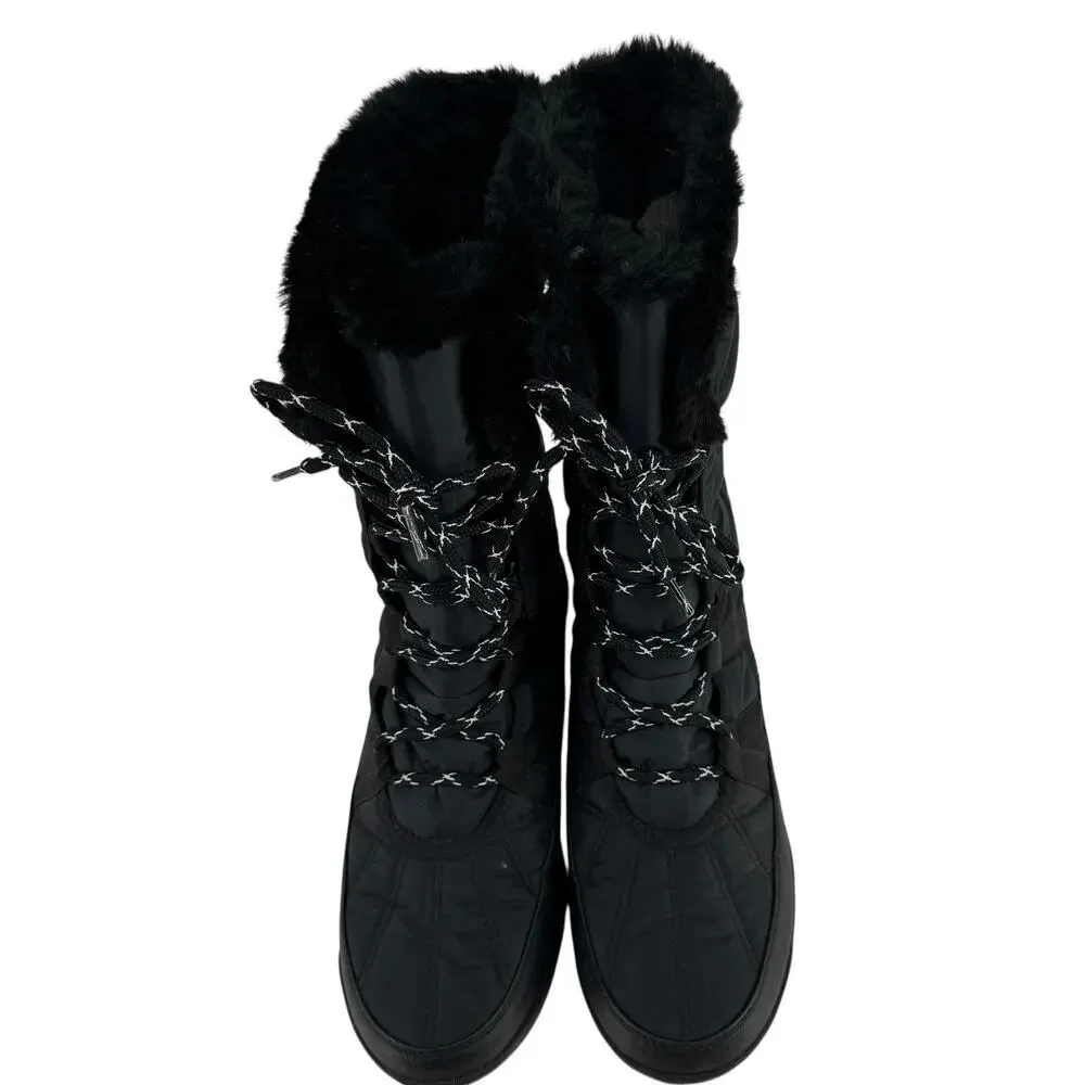 Sorel Whitney II Tall Snow Rain Ice Cold Weather Boots Black Size 11 Waterproof